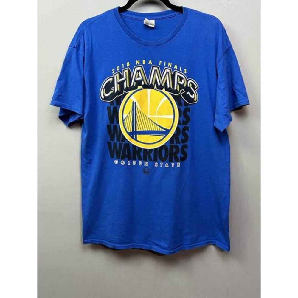 Golden State Warriors 2018 NBA Finals Champions Mens Large‎ Size T-Shirt Blue